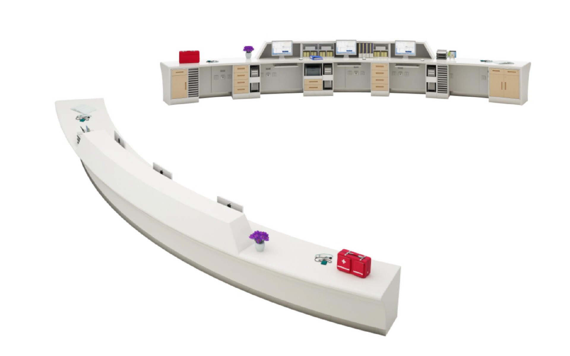 Shaped Nurse Station